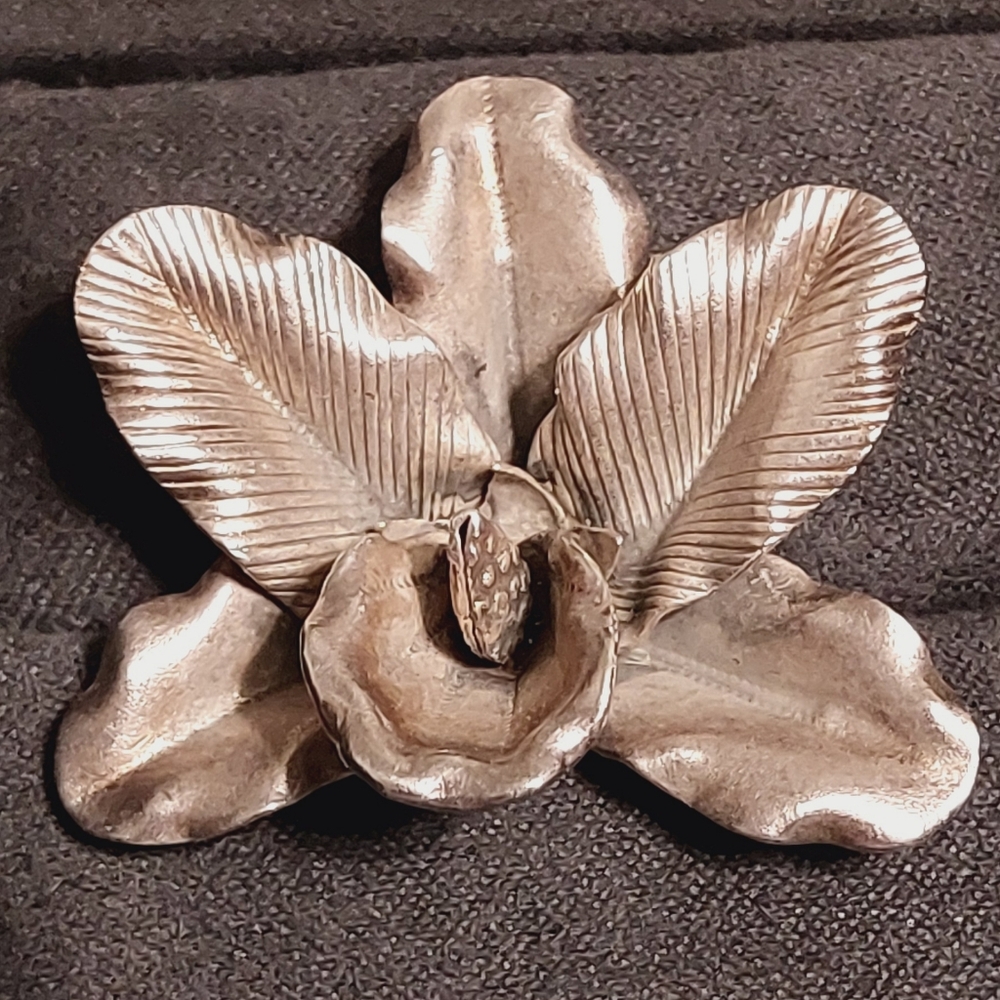 Vintage Large Sterling Silver Flower Pendant